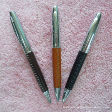 Promotion Metal Ball Pen with Leather (LT-C348)